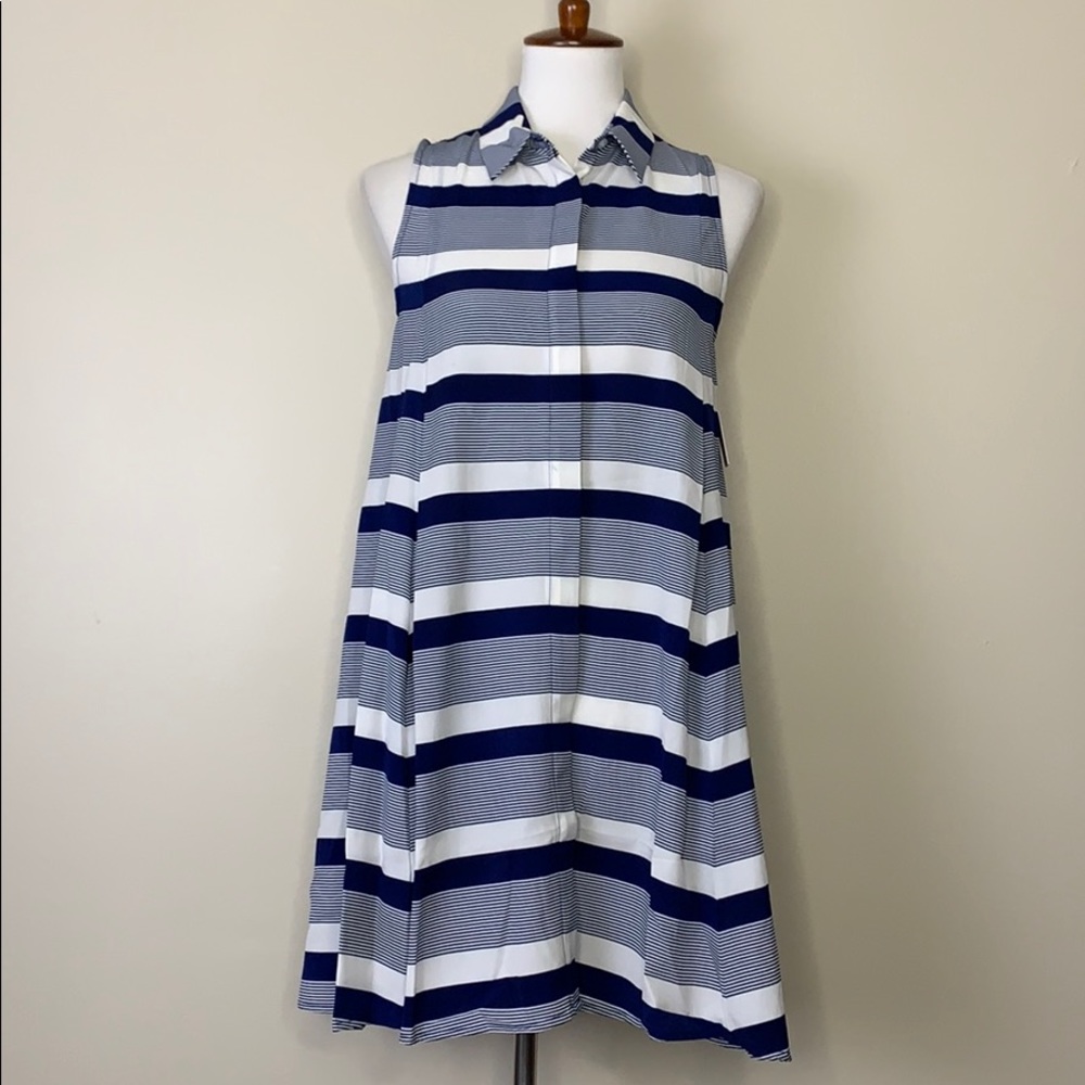 Amanda Uprichard Sleeveless Blue Striped Dress S